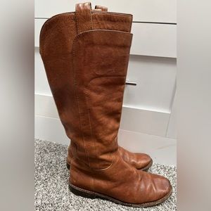 Frye- Paige Tall Light Brown Leather Boots Size 7.5